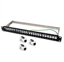 1U 24 Ports Cat6a Shielded Feed-Through High Quality Patch Panel