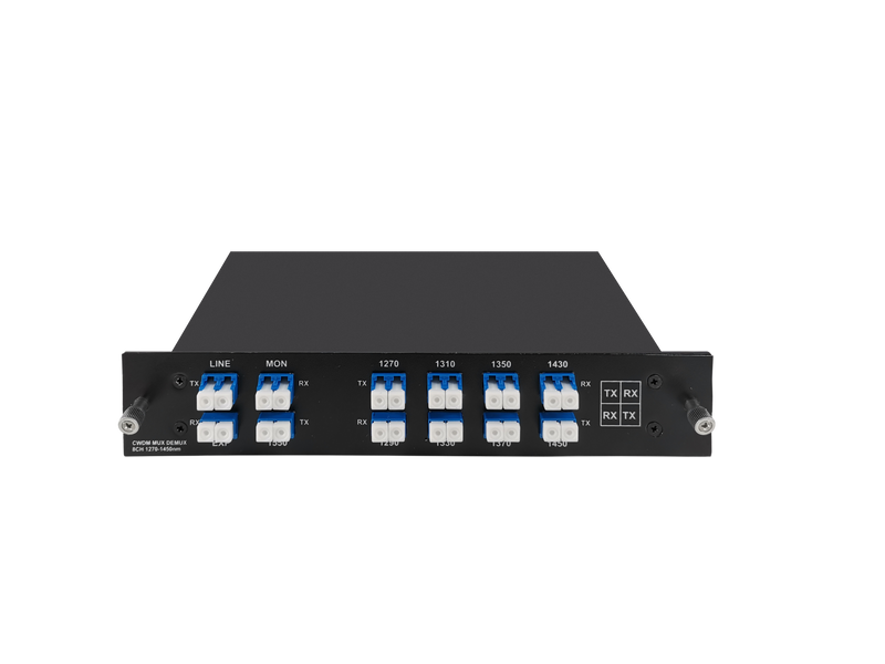 8CH with Monitor and Expansion Port, LC/UPC, Dual Fiber, Low Insertion Loss CWDM Mux Demux, FMU Series Plug-in Module