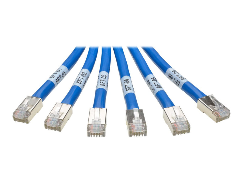 6 Plug to 6 Plug Cat6a Shielded (SFTP) PVC CMR Pre-Terminated Copper Trunk Cable