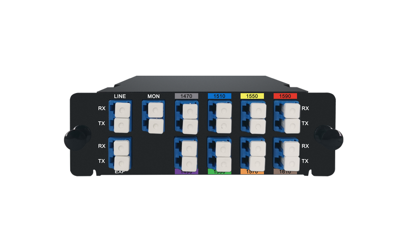 8CH 1470-1610nm, with Monitor and Expansion Port, LC/UPC, Dual Fiber, High Density CWDM Mux Demux, FHD Plug-in Module