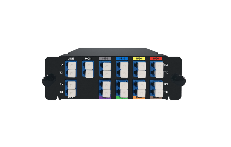 8CH 1470-1610nm, with Monitor and Expansion Port, LC/UPC, Dual Fiber, High Density CWDM Mux Demux, FHD Plug-in Module