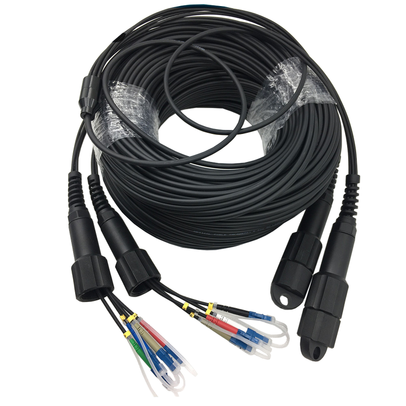 8-core 100¡ìT G657A1 Singlemode LC UPC to PDLC UPC Outdoor DVI Waterproof Armored Fiber Optic Patch Cord