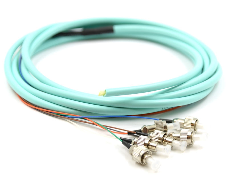 6 Fiber FC Pigtail, Multimode, OM3 Multimode, OM3, 50/125, Fiber Optic Pigtail