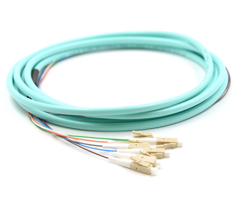 6 Fiber LC Pigtail, Multimode, OM3 Multimode, OM3, 50/125, Fiber Optic Pigtail