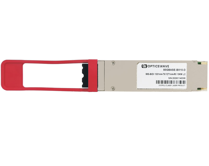 50GBASE-BX10-D QSFP28 PAM4 1331nm-TX/1271nm-RX 10km DOM LC SMF Transceiver Module