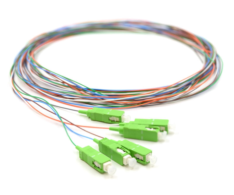 6 Fiber SC/APC Pigtail, Single-mode, OS2 Single-mode, OS2, 9/125, Fiber Optic Pigtail