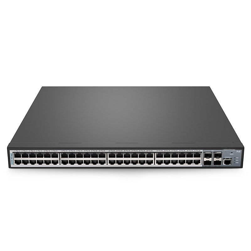 S3400-48T4SP Compatible, 48-Port Gigabit Ethernet L2+ PoE+ Switch, 48 x PoE+ Ports @370W, with 4 x 10Gb SFP+ Uplinks, AC+DC Power Supplies