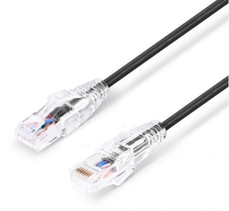 Cat6a Snagless Unshielded (UTP) PVC CM Slim Ethernet Network Patch Cable, Color Optional