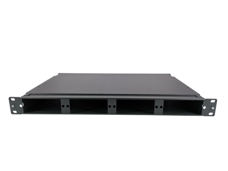 FHD High Density 1U Rack Mount Enclosure Unloaded, Holds up to 4x FHD Cassettes or Panels, up to 144 Fibers, FHD-1UFMT-N