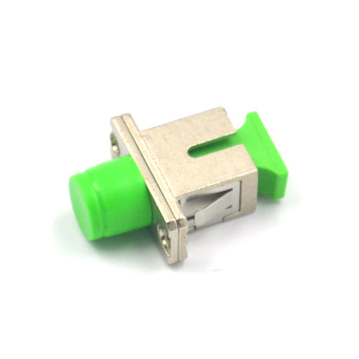 FC/APC to SC/APC Hybrid Simplex Single Mode Plastic Fiber Optic Adapter/Coupler, Female to Female