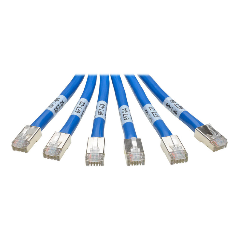 6 Plug to 6 Plug Cat6a Shielded (SFTP) PVC CMR Pre-Terminated Copper Trunk Cable